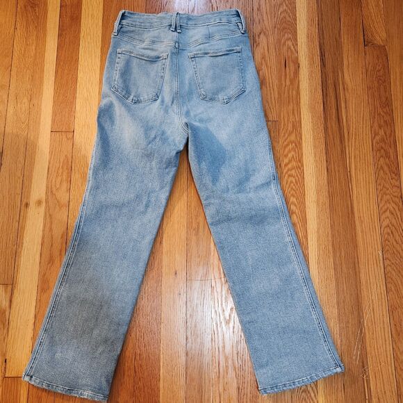 Good American Good Curve Straight Jeans Indigo 390 Light Blue Summery, Sz 29 - Picture 3 of 8